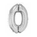 Balon foliowy Smart cyfra 0 srebrna 76cm Godan (CH-SSR0)