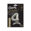 Balon gumowy Godan Beauty&Charm cyfra stojąca srebrna srebrna 30cal (BC-ASS4)