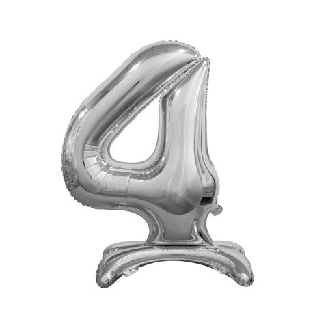 Balon gumowy Beauty&Charm cyfra stojąca srebrna srebrna 30cal Godan (BC-ASS4)