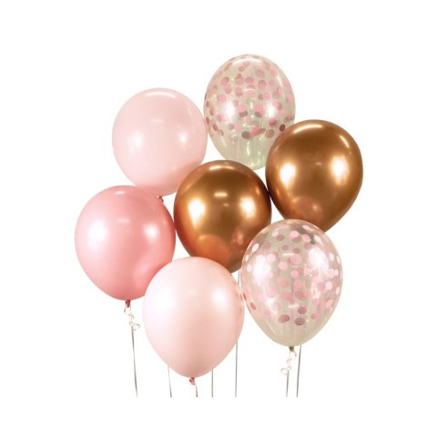 Balon gumowy bukiet balonowy różowy metaliczny 300mm 12cal Godan (BB-RMD7)