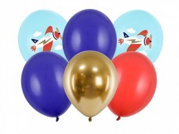 Balon gumowy Partydeco Samolot, mix (1 op. / 6 szt.) mix 300mm (SB14P-312-000-6)