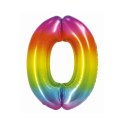 Balon foliowy Smart cyfra 0 tęcza 76cm Godan (CH-STC0)