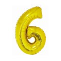 Balon foliowy Smart cyfra 6 złota 76cm Godan (CH-SZL6)