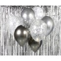 Balon foliowy bukiet balonowy srebrno-grafitowy 12cal Godan (BB-SRG7)