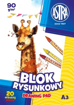 Blok rysunkowy Astra A3 biały 100g 20k (106119002)