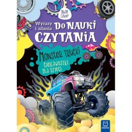 Książeczka edukacyjna Aksjomat Wyrazy i zdania do nauki czytania. Duże litery. Monster trucki. Ciekawostki dla dzieci.