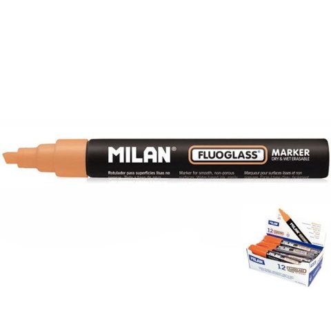 Marker specjalistyczny do szyb fluo wkład pomarańczowy 2,0-4,0mm ścięta końcówka Milan (591293212)