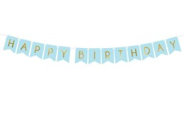 Girlanda Partydeco Baner Happy Birthday, j. niebieski, 15 x 175 cm (GRL57-001J)