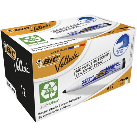 Marker suchościeralny Velleda Ecolutions 1701 wkład czarny 1,5mm okrągła końcówka Bic (904937)