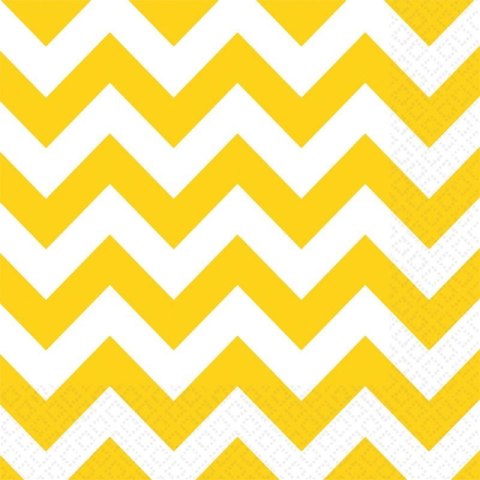 Serwetki Amscan YELLOW CHEVRON biało-żółty papier [mm:] 330x330 (999509)