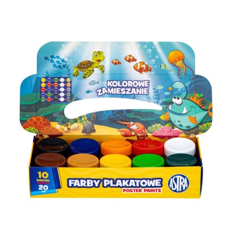 Farby plakatowe kolor: mix 20ml 10 kolor. Astra (301123044)