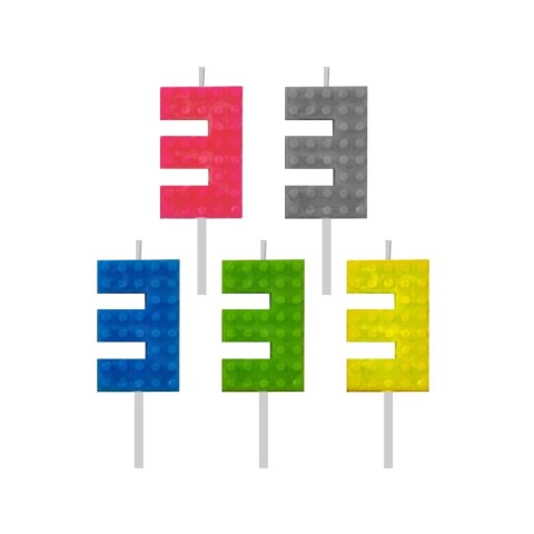 Świeczka urodzinowa klocki numer 3 Godan (7C-SUK3)