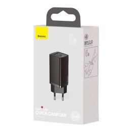 Baseus Ładowarka sieciowa GaN2 Lite | USB + USB-C | 65W | EU czarna