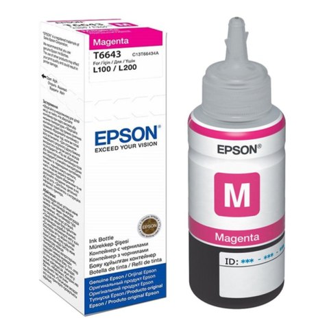 Butelka z tuszem Epson T6643 do L-100/200/210/300/355/550 | 70ml | magenta