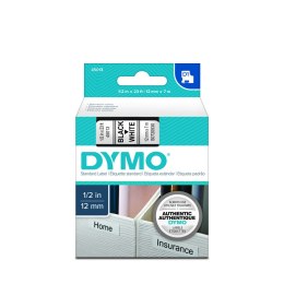 Dymo taśma do drukarek etykiet, D1 45013 | 12mm x 7m | czarny / biały