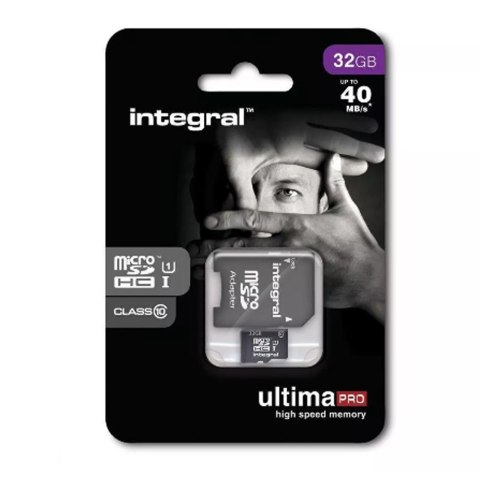 Integral karta pamięci SDHC/XC 32GB CLASS 10 + Adapter