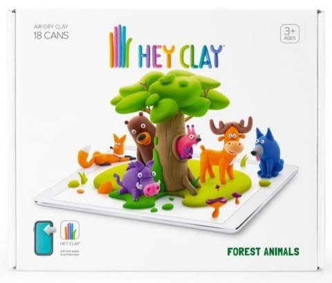 Masa plastyczna dla dzieci Tm Toys Hey Clay Zwierzęta Leśne, 18 kolorów mix (HCL18011CEE)