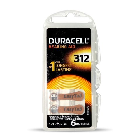 Bateria Duracell słuchowa HA312 P6