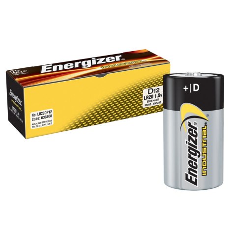 Bateria ENERGIZER Industrial, D, LR20, 1,5V, 12szt.