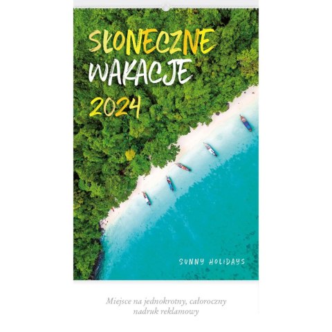 Kalendarz ścienny SŁONECZNE WAKACJE 13-planszowe 2024 320mm x 470mm Lucrum (RW08)