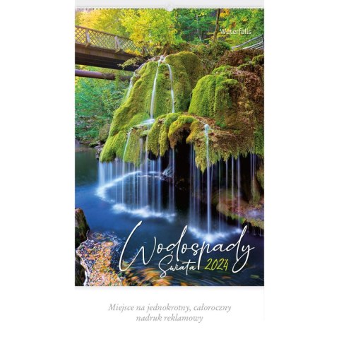 Kalendarz ścienny WODOSPADY ŚWIATA 13-planszowe 2024 320mm x 470mm Lucrum (RW10)