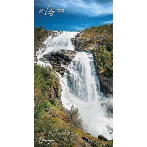 Kalendarz ścienny WODOSPADY ŚWIATA 13-planszowe 2024 320mm x 470mm Lucrum (RW10)