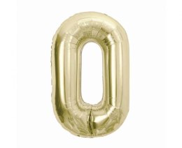 Balon foliowy cyfra 0, szampańska, 85 cm Godan (CH-B8H0)