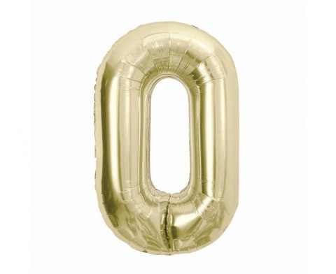 Balon foliowy cyfra 0, szampańska, 85 cm Godan (CH-B8H0)