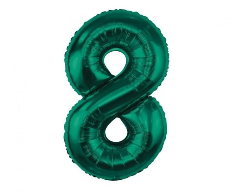 Balon foliowy cyfra 8, zieleń butelkowa, 85 cm Godan (CH-B8B8)
