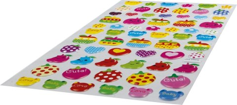 Naklejka (nalepka) Craft-Fun Series wypukła głowy misia, truskawki, jabłka, serca, kwiaty Titanum (JN-D29)