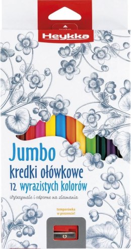 Kredki ołówkowe HEYYKA Jumbo Kredki ołówkowe,trójkątne z temperówką 12szt