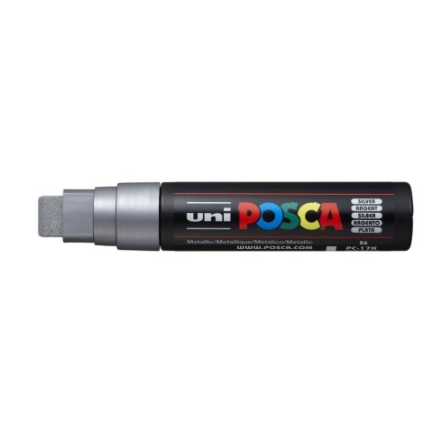 Marker suchościeralny POSCA srebrny wkład mix 15mm ścięta końcówka Uni (PC-17k)