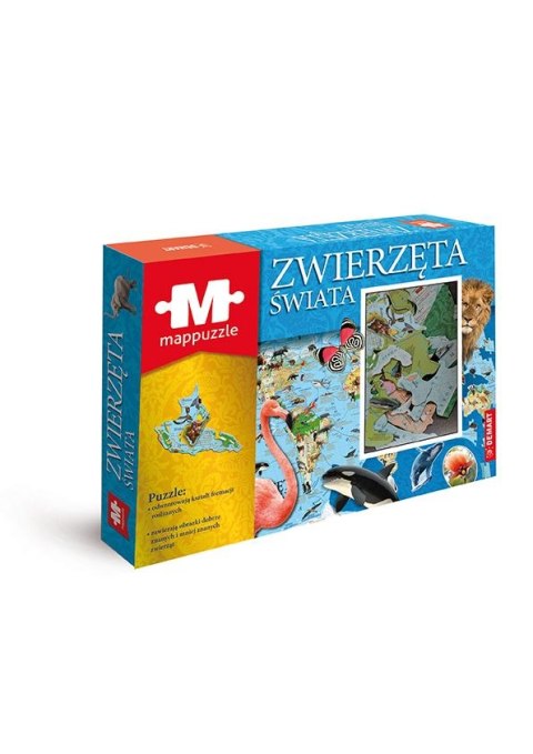 Puzzle Demart MAPPUZZLE zwierzęta świata