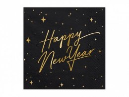 Serwetki Partydeco Happy New Year CZARNY papier [mm:] 330x330 (SP33-82-010-019ME)