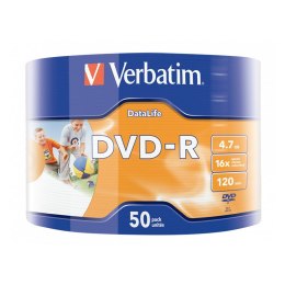 Verbatim DVD-R | 4.7GB | x16 | szpindel 50szt | Inkjet Printable