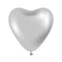 Balon gumowy Godan Beauty&Charm platynowe srebrne serca 6szt. srebrny 300mm 12cal (CB-S6LS)