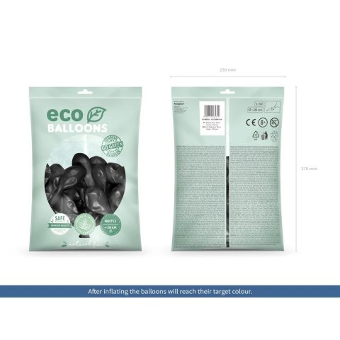 Balon gumowy Metalizowane Eco Balloons czarny 260mm Partydeco (ECO26M-010)