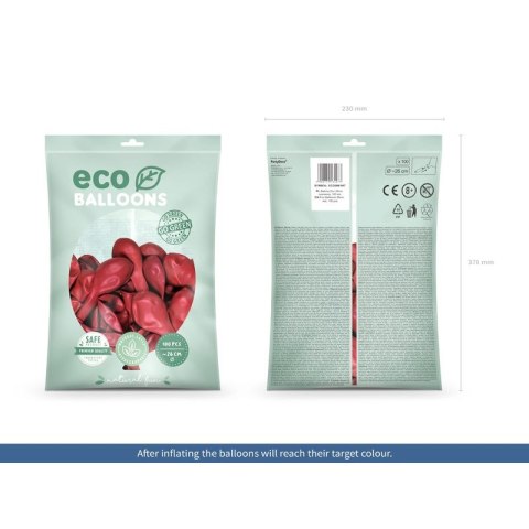 Balon gumowy Metalizowane Eco Balloons czerwony 260mm Partydeco (ECO26M-007)