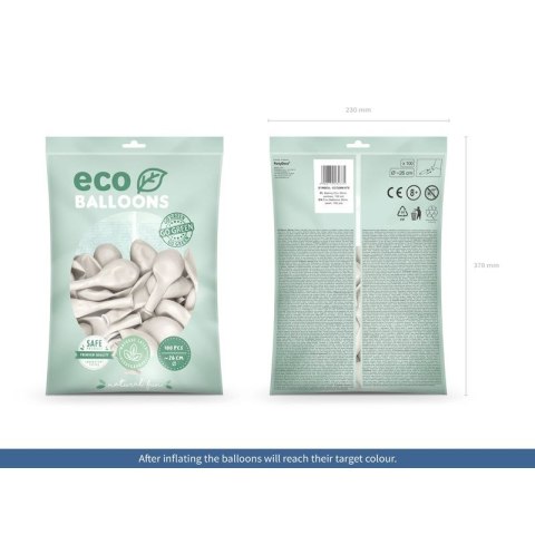 Balon gumowy Metalizowane Eco Balloons perłowy 260mm Partydeco (ECO26M-070)