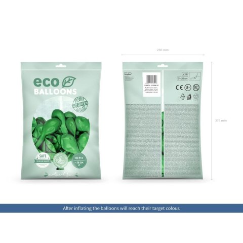Balon gumowy Metalizowane Eco Balloons zielony 260mm Partydeco (ECO26M-101)