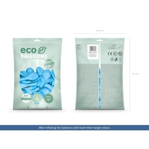 Balon gumowy Pastel Eco Balloons błękitny 260mm Partydeco (ECO26P-011)