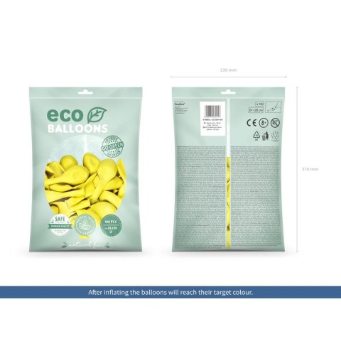Balon gumowy Pastel Eco Balloons żółty 260mm Partydeco (ECO26P-084)