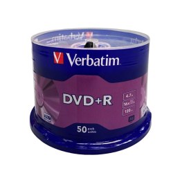 Verbatim DVD+R | 4.7GB | x16 | cakebox 50szt przepakowane