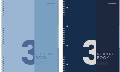 Kołozeszyt (kołonotatnik) A5 STUDENTBOOK 3 przedmioty 100k. 70g krata Top 2000 (400179522)