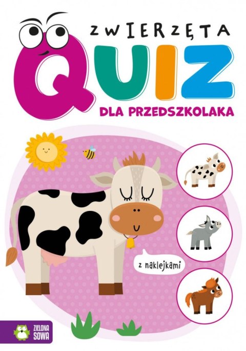 Książeczka edukacyjna Zielona Sowa Quiz dla przedszkolaka. Zwierzęta