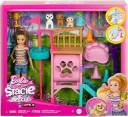 Lalka Barbie Stacie plac zabaw piesków (HRM10)