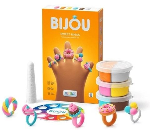 Masa plastyczna dla dzieci Tm Toys Hey Clay Bijou Sweet rings mix (HLC31002CEE)