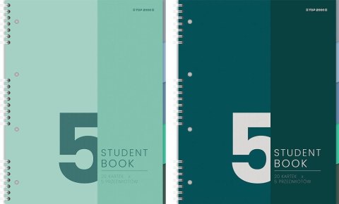 Kołozeszyt (kołonotatnik) B5 STUDENTBOOK 5 przedmiotów 100k. 70g krata Top 2000 (400179521)