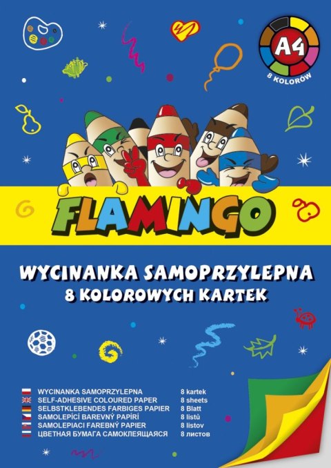 Zeszyt papierów kolorowych Flamingo A4 8k