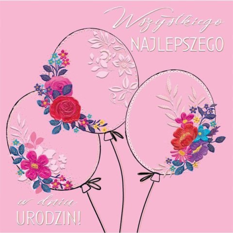 Kartka składana C5 KARNET KW Slub Tłoczenie BALONY GLAMOUR Henry (5907465664370)